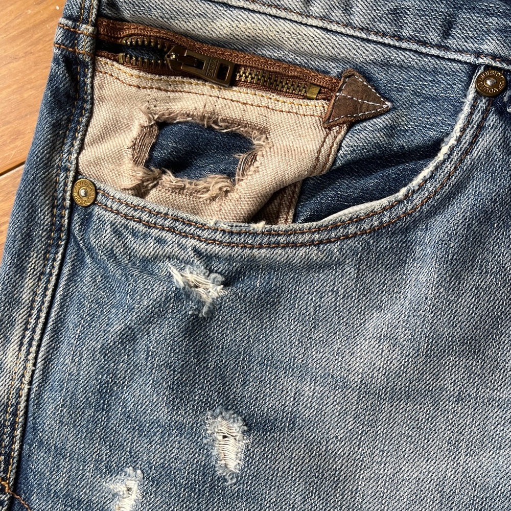 Men's Zara Blue Distressed Jeans - Picture 3 of 7